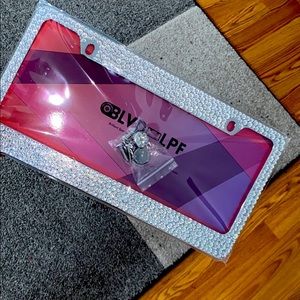 ONE License plate frame screw cap Crystal